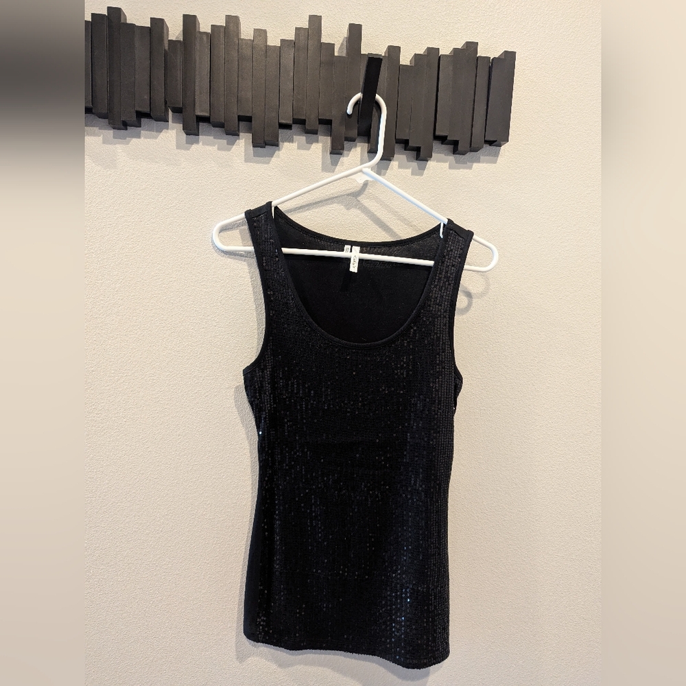 Studio Y Sequin Sparkle Sleeveless Blouse